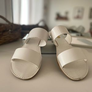 White Double Strap Sandals